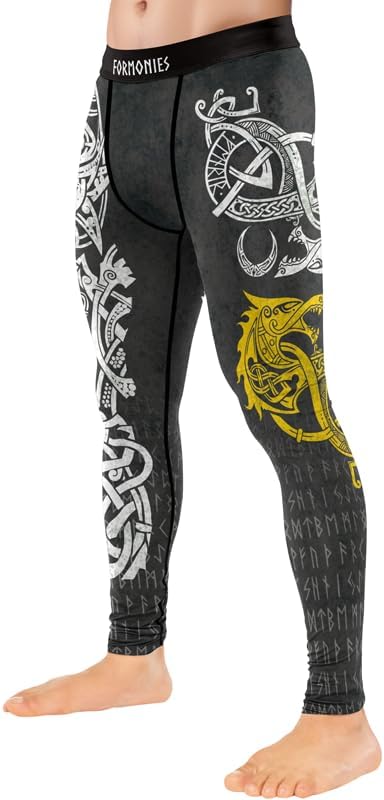 Viking Men's Compression Spats BJJ Men Tights for Working Out Training MMA Jiu Jitsu Grappling