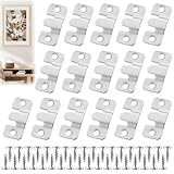 16 PCS Support Montage Dissimulé, Fixation Murale Accroche Tableau Contenant 36 Vis Croche...