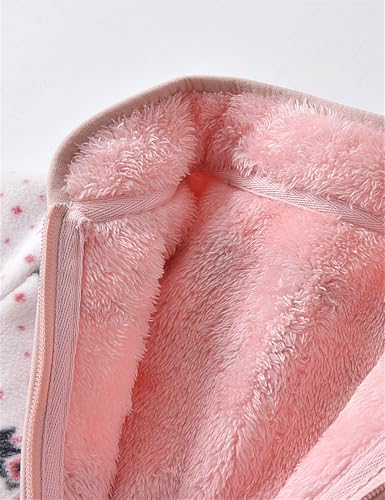 Image of Kids Printed Fleece Jacket Sherpa Lined Lightweight Zip | Toddler Baby Boys Girls Autumn Winter Warm Outerwear Soft Polar Fleece Car Seat Friendly Zip Up Coat