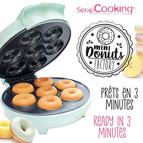 Machine à petits donuts Scrap Cooking 3887 verte avec plaque anti-adhérente pour mini beignets