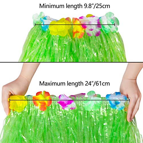 jollylife 12PCS Luau Hawaiian Grass Skirts + 12PCS Wristbands Party Decorations Hula Hibiscus Flowers Birthday Tropical Supplies by jollylife - Image 4