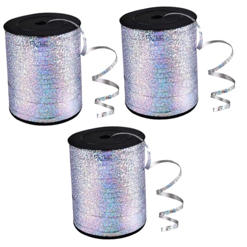 Ruban de curling holographique FOMIYES pour ballons et projets d'artisanat | 3 rouleaux