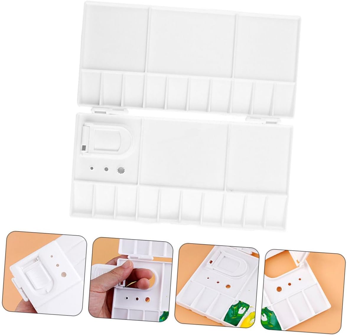 NUOBESTY 8pcs Watercolor Mixing Tray Portable Pigment Box for Acrylic and Watercolor Painting Lightweight and Art Supplies for Artists and Students