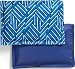 Fit & Fresh 10300FF Soft Cool, Set of 2 Flexible Ice Packs for Lunch Bags and Coolers, Navy Sketch Weave & Blue, 4.75" x 0.25" x 7.5