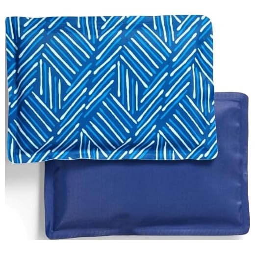 Fit & Fresh Cool Coolers Reusable & Flexible Soft Ice Packs, 2PK, Navy Sketch Weave & Blue