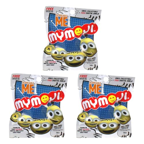 Funko Despicable Me Minions Mymoji Mini Vinyl Action Figure Mystery Blind Bags Gift Set Party Bundle - 3 Pack (Assorted)