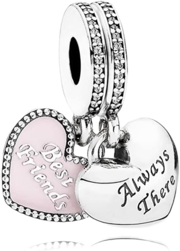 Best Friend Dangle Charm 925 Sterling Silver Pendant,Jewelry Beads Gifts for Women Bracelet&Necklace A0221