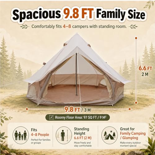 Carpa Bell para 4-8 Personas, 4 Estaciones, 13.1FT miniatura 2