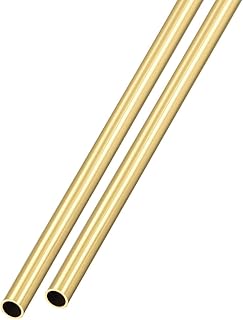METALLIXITY Brass Tube (5.5mm OD x 0.5mm Wall T x 300mm L) 2Pcs, Straight Tubing - for Home Furnishing, Machinery, DIY Handicraft