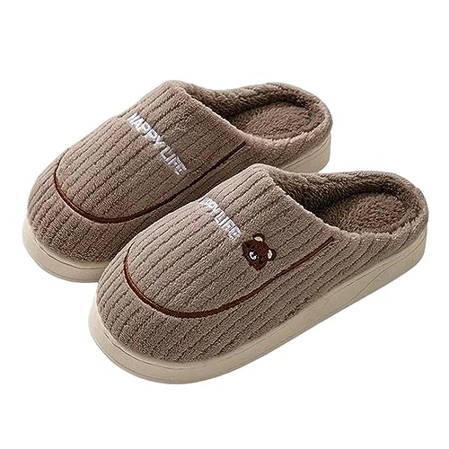 Pantoufles de maison hommes ZONTO chaussons en peluche chaude coton moelleux