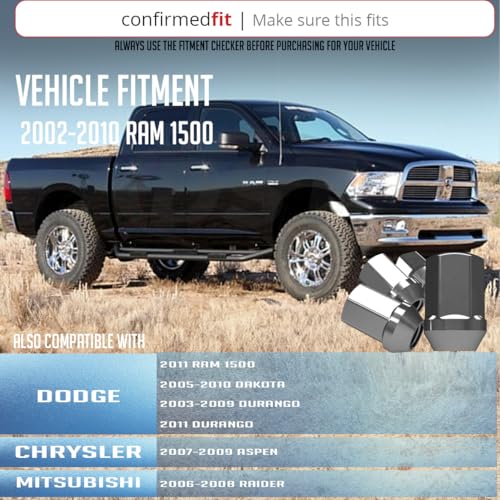 Image of Wheel Accessories Parts 20 Pcs 9 /16 inch-18 Thread OEM Style Lug Nuts 1.65 inch Long Chrome 7 /8 inch 22mm Hex Fits Chrysler Aspen | Dodge Dakota Durango RAM 1500 | RAM 1500 Dakota 0603-6433AA | 611-204