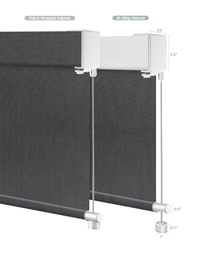 Yoolax Customized Motorized Outdoor Shades, Smart Blinds Compatible with Alexa Google, Remote Control Waterproof Blinds for Patio Porch Windows Outside (Blackout Black)