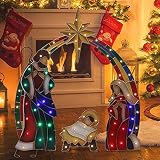 Benany Christmas Nativity Scene, Nativity Set, 39" Christmas Holy Family with 70 LED Lights, Lighted