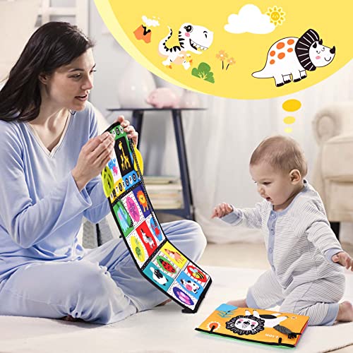 Tummy Time Mirror Baby Toys With Cloth Book And Teethers,Montessori Newborn Infant Sensory Crawling Toys,High Contrast Black And White Baby Toys For Boys Girls 0 3 6 9 12 Months #TOP4