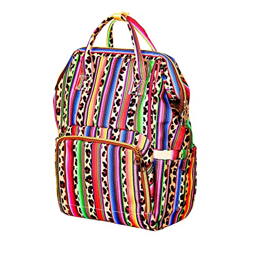 Jiu Hong Chao Diaper Bag Backpack Colorful Striped Diaper Bag Purse With Insulated Feeding Bottle Pockets For Baby Care Travel Backpack Gifts For Dad Mom (Leopard Stripe) #TOP1