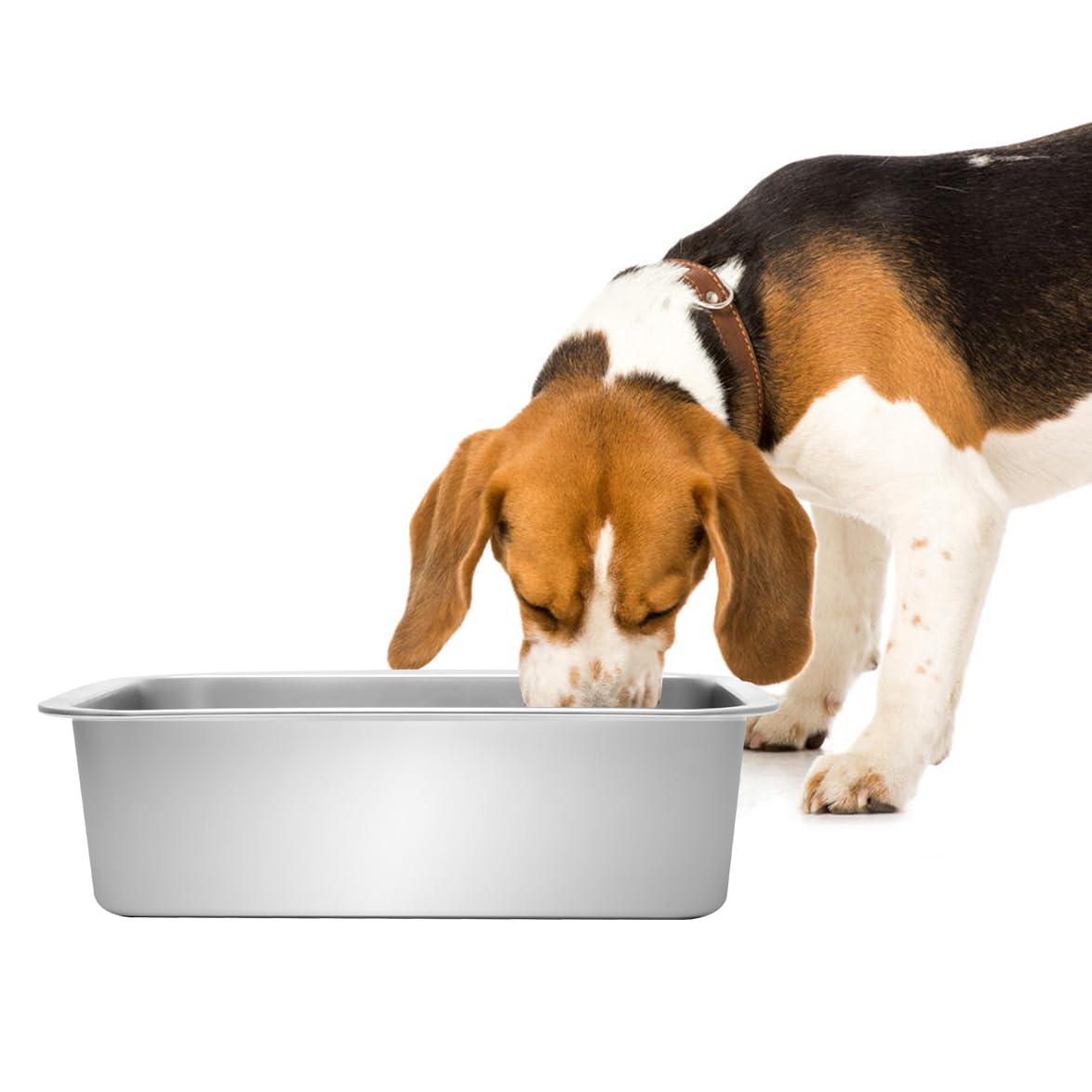 Kichwit 1.1 Gallons Dog Bowl Food Grade Stainless Steel Pan, Dishwasher Safe