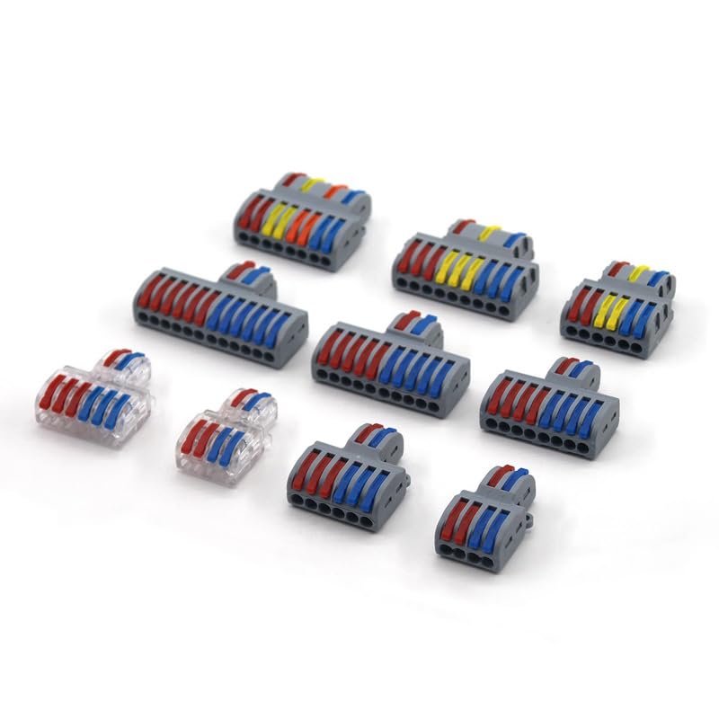 10PCS Wire Connector 222 SPL-62 SPL-42 Fast Wiring Electrical Cable Connector LED Lamp Push In Terminal Block(Ivory)