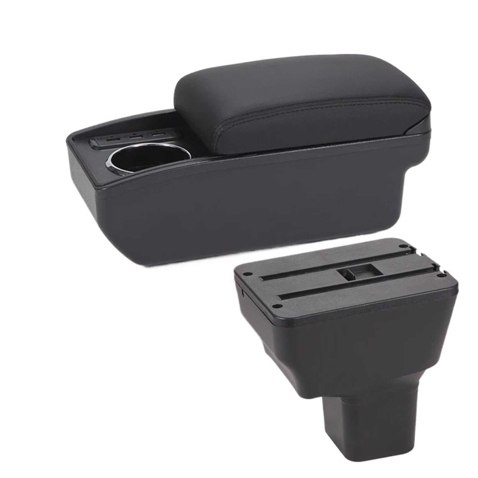 GBGWRMRYX Center Armrest Box For Kicks 2016-2018 2019 2020 2021 2022 2023 2024 Car Armrest Box Interior Dedicated Retrofit Storage Box Accessories Arm Rest(B2 Black line 6USB)