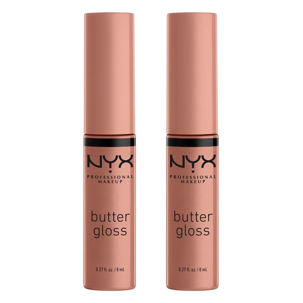 Butter Gloss, Non-Sticky Lip Gloss, For Supple & Kissable LIps, High Shine Finish, For Sheer, Glossy Lip Gloss, Colour: Madeleine & Madeleine, Duo Pack