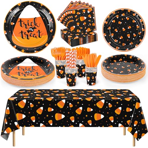 Durony 193 Pieces Halloween Candy Corn Party Supplies Set - Trick...