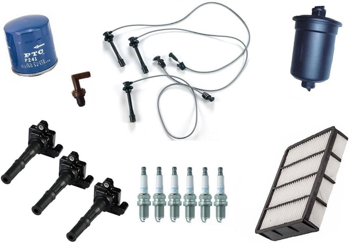 Spark Plug Ignition Wires Platinum Spark Plugs Direct Ignition Coils PCV Oil & Engine Filters Replacement Parts For Toyota 4Runner 3.4L 1996 1997 1998 1999 2000 2001 2002