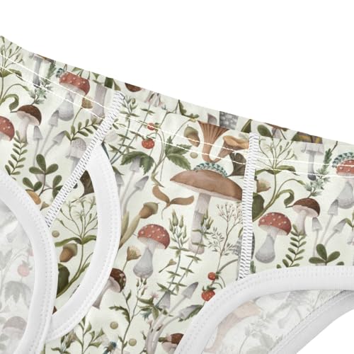 Boys' Exclusive Briefs Toddler Underwear 95% Combed Cotton Boxerbriefs 2T Mushroom Pattern 304