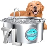 Dog Water Fountain for Large Dogs: Stainless Steel Dog Fountain -1.8Gal/7L Dog Fountain Water Bowl - Dog Fountain - Pet Water Fountain for Dogs - Vailable for Large Dogs Cats& Multi-Pet Home - FOFNON