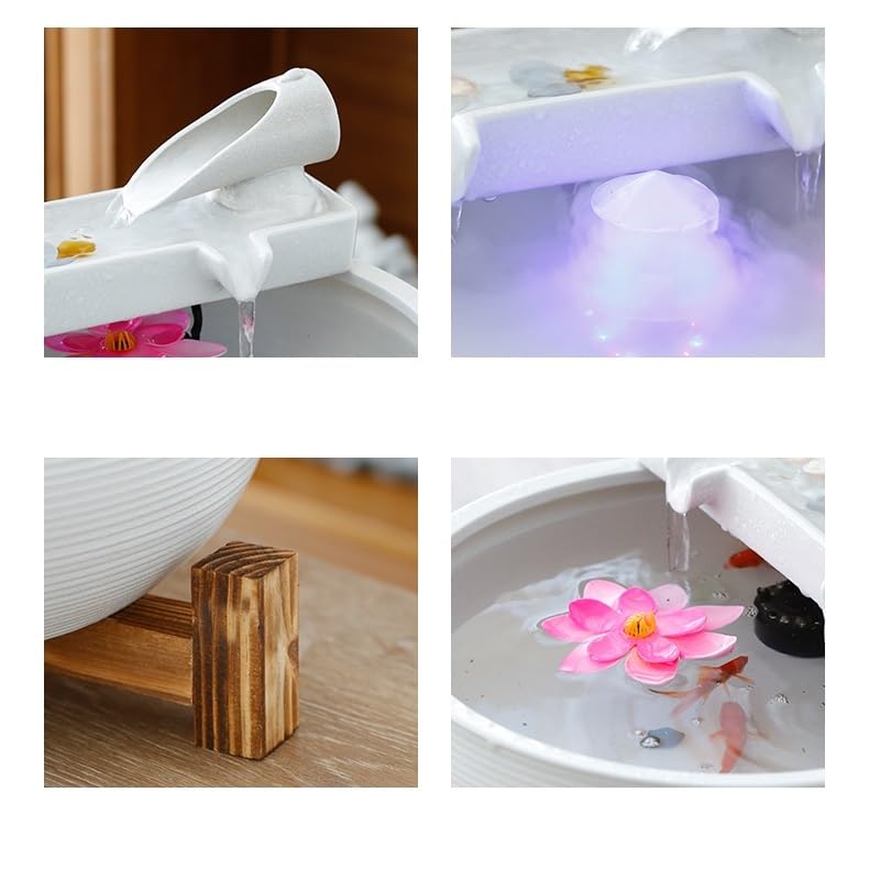 Fuente de Cascada de Mesa Fuente de sobremesa China Sencilla, Adornos Agua for Escritorio, Fuente, humidificador, Sala Estar, Mesa té, Decoraciones Oficina