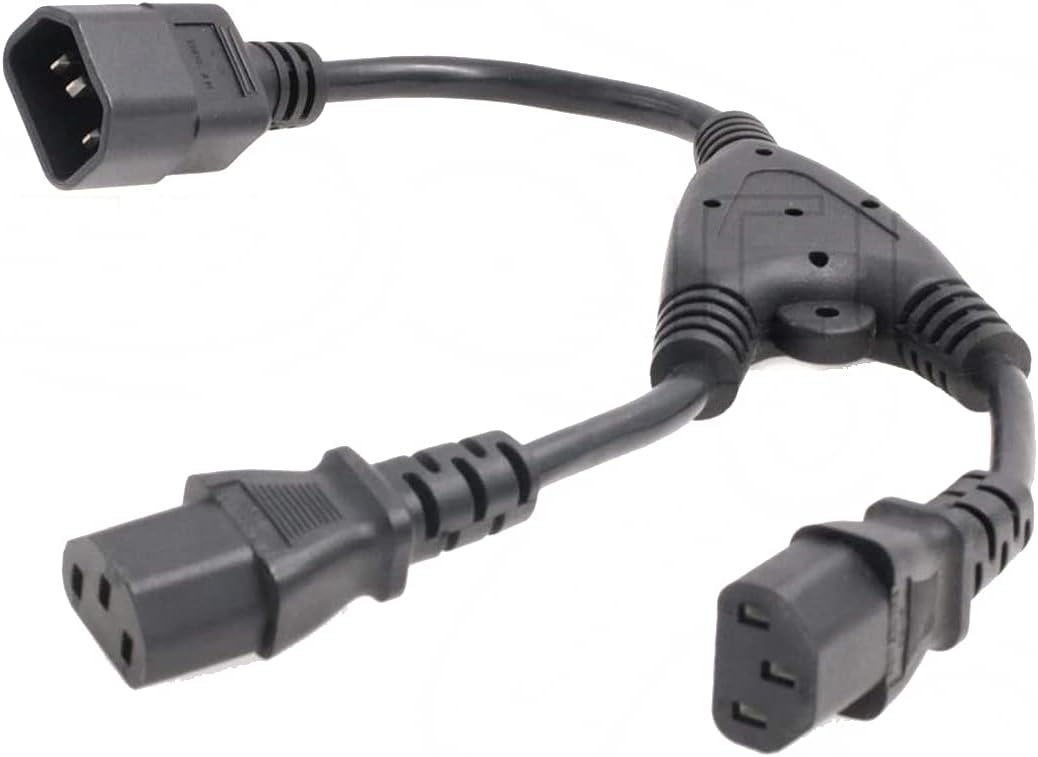 SZRMCC PDU IEC 320 C14 Male to 2 x C13 Female Y Splitter Power Adapter ...