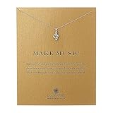 JOYID Delicate Music Note Pendant Necklace Simple Lovely Clavicle Necklace for Women Music Lover Musican Gifts with Meaning Card(Silver)
