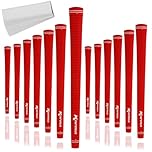 Karma Velour Red Jumbo (+1/16") Golf Grips, 13 Pack with 13 Golf Grip Tape Strips