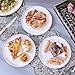 AntoKueh White Salad Plates Set of 6, 8.3 Inch Fine Bone China Small Dishes with Shallow Edge for Dessert, Appetizer, Steak, Dishwasher/Microwave safe