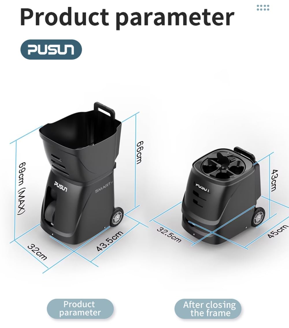 PT-Smart - Macchina automatica per la pratica delle palline da tennis, per allenarsi, portatile, controllata da app, per Apple e Android, telecomando incluso
