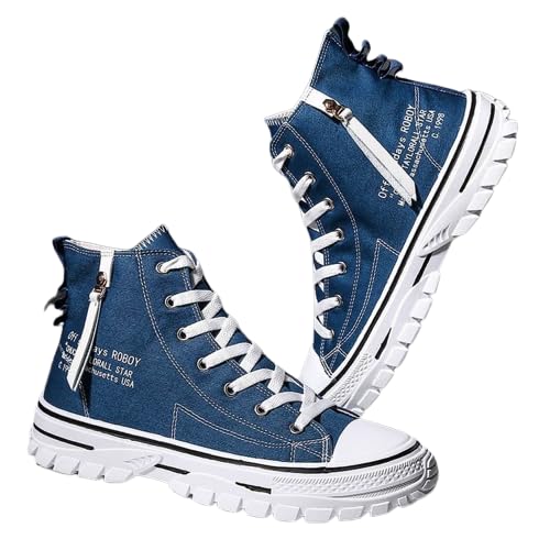 Labbin Mens Sneakers Blue Canvas Platform - 10 UK (B0CBN25PMW) Amazon Price History, Amazon Price Tracker