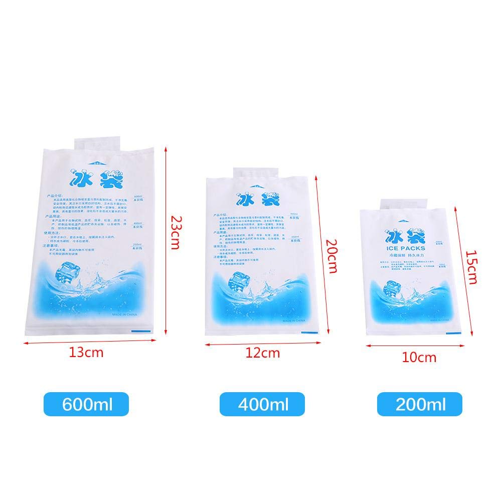 10 Pezzi di Ghiaccio Riutilizzabili Sacchetti di Raffreddamento Gel Congelatore Confezione di Gel per Cibo Verdura Vino Uso Industriale Medico(400ml)
