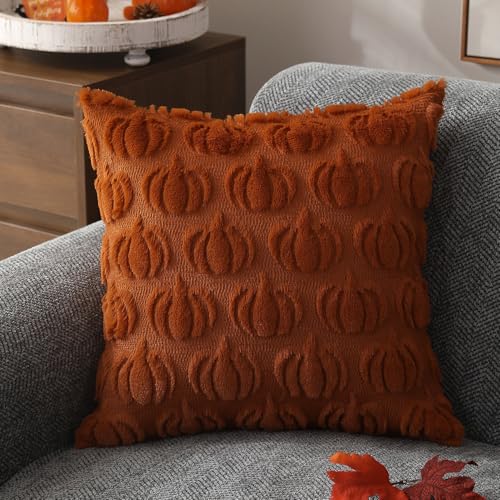 Autumn Rust Pumpkin Pillow Covers – Cozy Fall Home Decor Set - Image 3