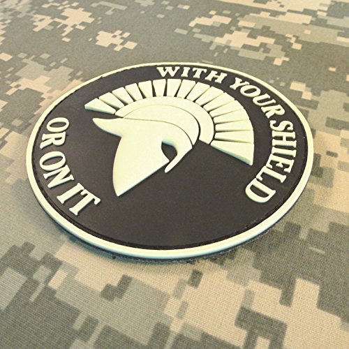 Legeeon Glow Dark Spartan Helmet With Your Shield Or On It Pvc 3D Rubber Hook Patch #TOP3