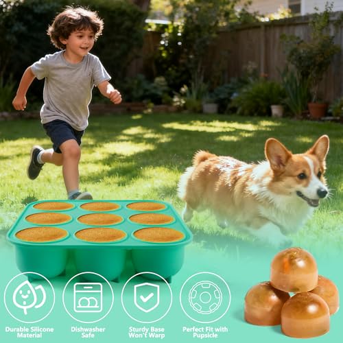Molde de silicona para golosinas para perros con 9 cavidades y tapa para congelar premios 8
