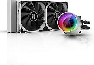 DeepCool Castle 240EX Liquid Cooler 240mm Dual-Chamber Pump 2550RPM Aura Sync RGB AIO Cooler 280w TDP Anti-Leak Tech with PWM Fans 1800RPM CPU Water Cooler for AMD AM4 LGA 1700/1200/1151/1150, White
