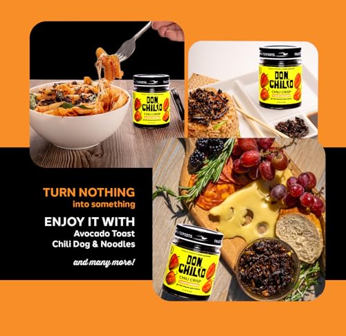 Image of Don Chilio Hot Habanero Mexican Chile Crisp, 5 oz. - Crunchy Sliced Habanero Fried Chili Peppers in Hot Seasoned 100% Olive Oil - Keto-Friendly, Vegan, Gluten Free