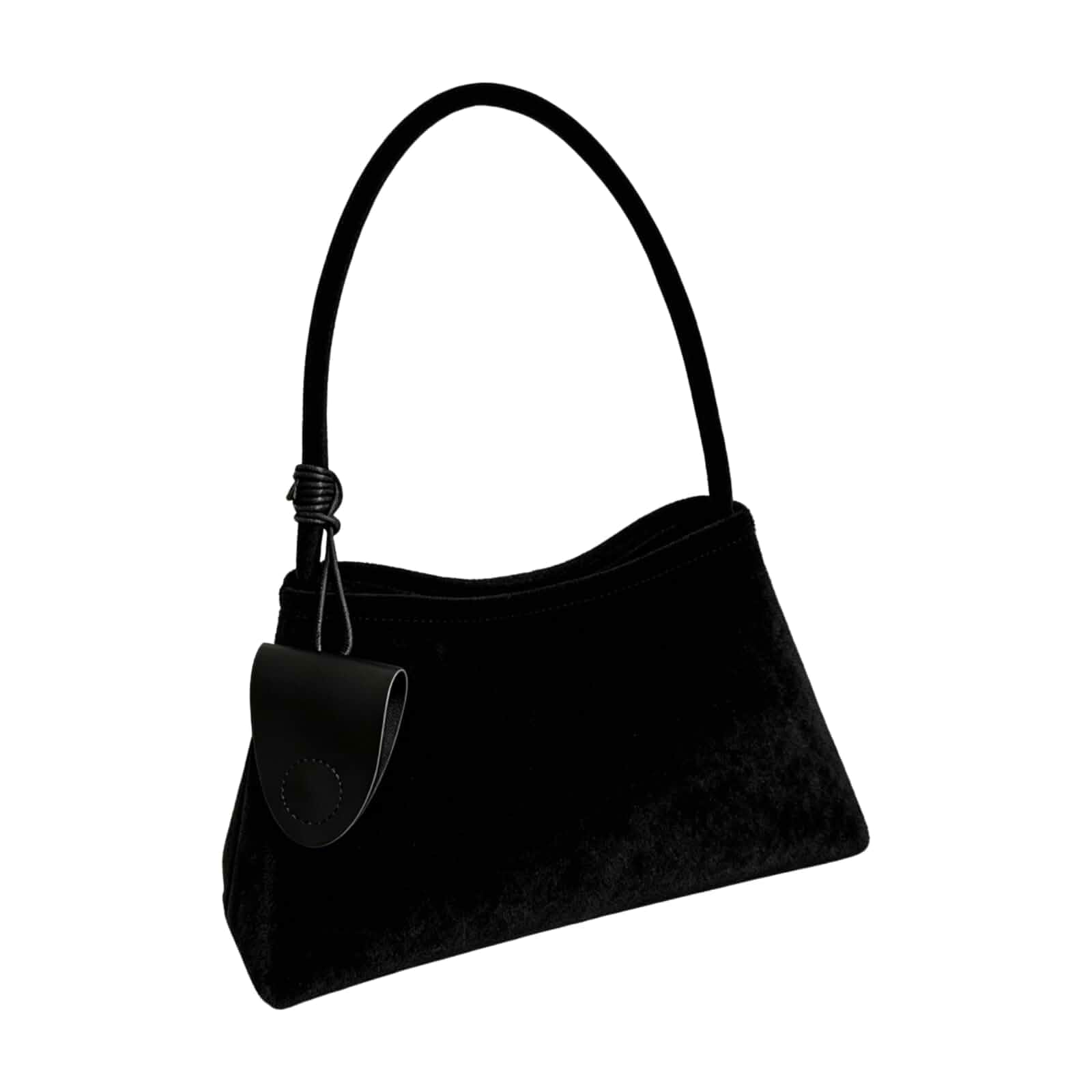 Women Vintage Suede Underarm Shoulder Bag Built-in Zipper Inner Pouch Casual Daily Retro Purse for Women with Leather Pendant