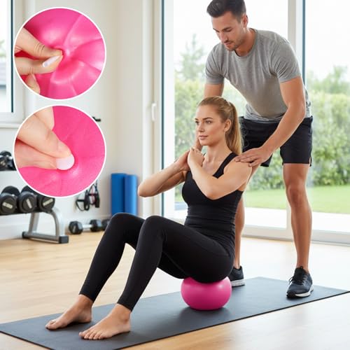 Image of 4 Pcs Small Exercise Pilates Ball Bulk 9 Inch Mini Yoga Balls Anti Burst and Slip for Stability, Fitness, Physical Therapy, Stretching & Core Workout at Home Gym Office Class