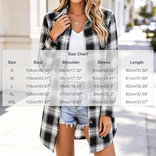 Women's Flannel Plaid Shirt Button Down Long Sleeve Lightweight - image 4