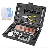 Wilktop Reifen Reparatur Set, ​100 TLG Reifenreparaturset Auto, Reifen Reparaturset, Flicken Satz, Autoreifen Flickzeug Pannenset für PKW, Motorrad, LKW, ATV, Traktor (Schwarz)