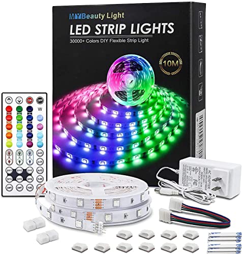 Kit completo de tiras LED dimmable blanco cálido 16.4ft y RGB 32.8ft miniatura 5