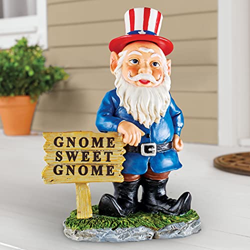 Collections Etc Hand-Painted Seasonal Gnome Sweet Gnome Garden Statue #TOP6
