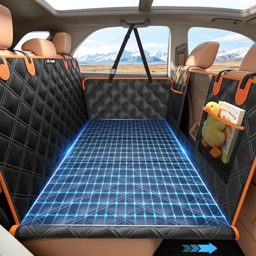 KYG Protection Voiture Chien Supports 500lbs Base Dure Siège D'auto Arrière Coffre Imperméable et Antidérapante Extension Housse Voiture Chien avec...