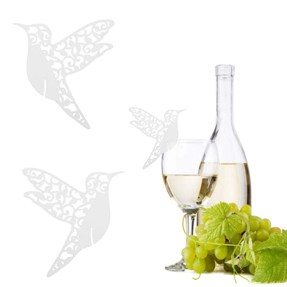 Atyhao 50 Cartellini Segnaposto Per Matrimonio A Forma Di Uccellino – Rosa – Per Bicchiere Di Vino O Acqua - 5
