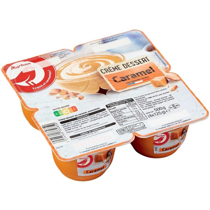 AUCHAN Crème dessert au caramel 4 x 125 g