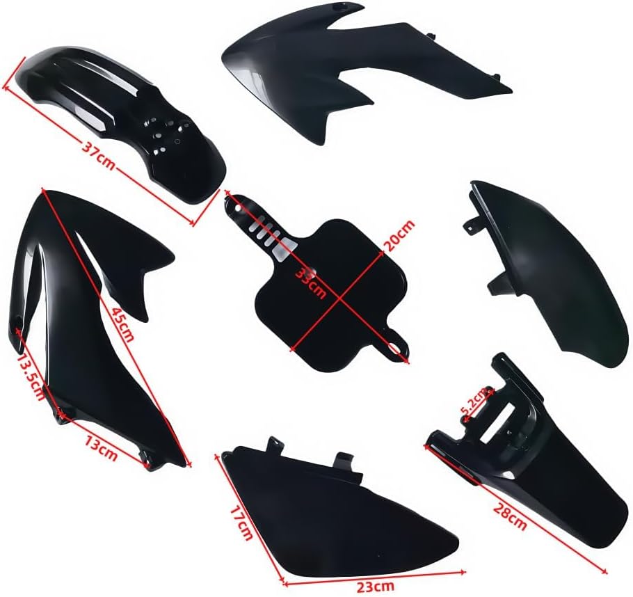 CLEO Plastic Fender Fairing Body Work Kit Set，Plastic Body Fender Kit 7 piece for 50cc 70cc CRF50 Chinese Mini Dirt Bikes